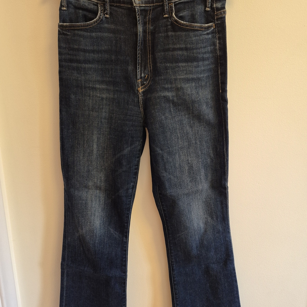 MOTHER Women's Ankle Crop Jeans in Dark Blue Wash
